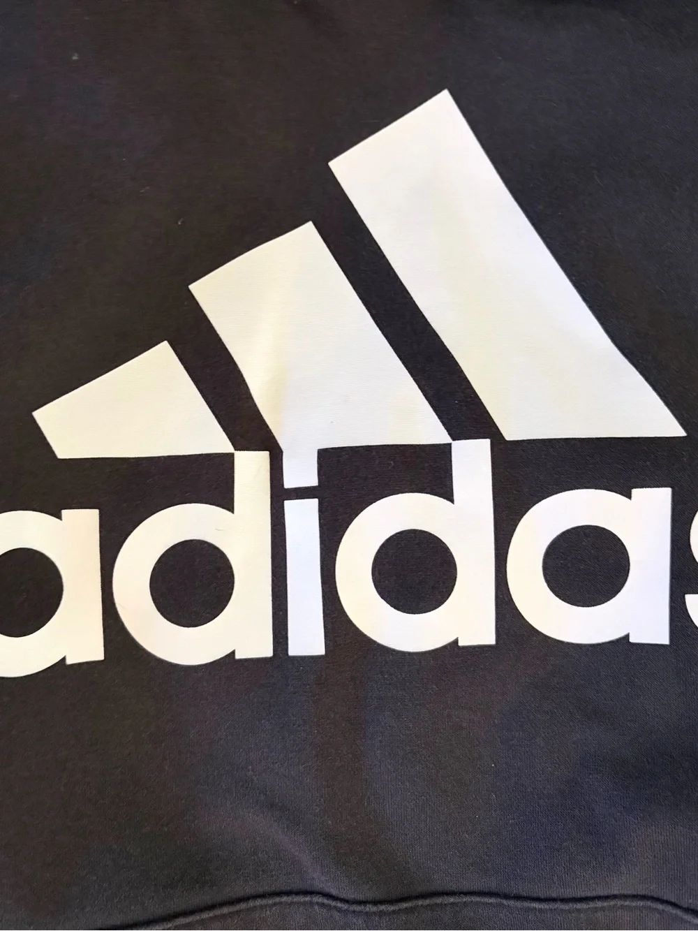 adidas Black Hoodie with Large White Logo